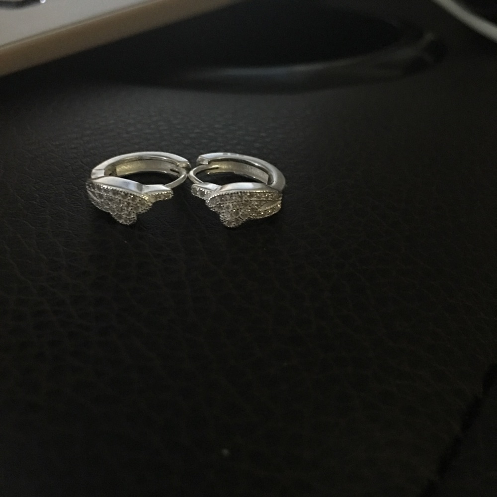 Sterling Silver CZ Asymmetrical Earring
