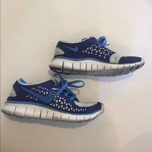 Nike blue and white sneakers