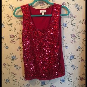 Sequin Loft tank top.
