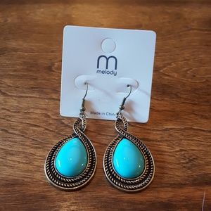 Turquoise and gold earrings