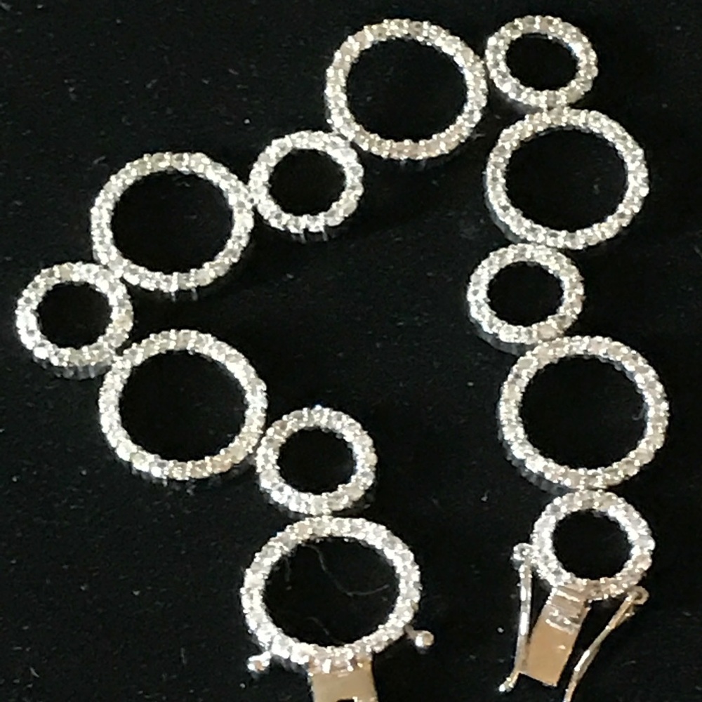 Sterling silver and diamond chip bracelet