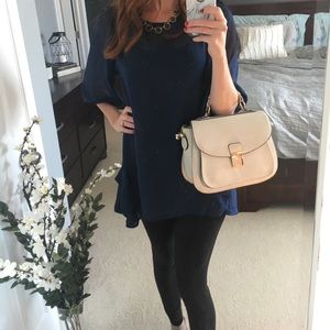 Sheer navy blue tunic perfect for fall