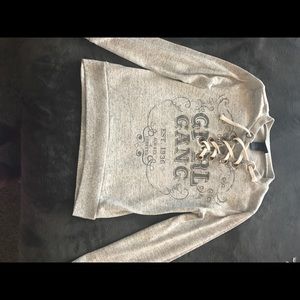 Long sleeve lace up shirt