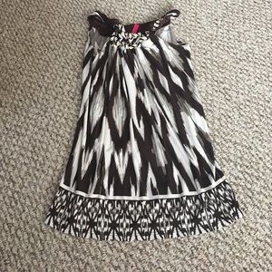 Brown and White Women's Tank