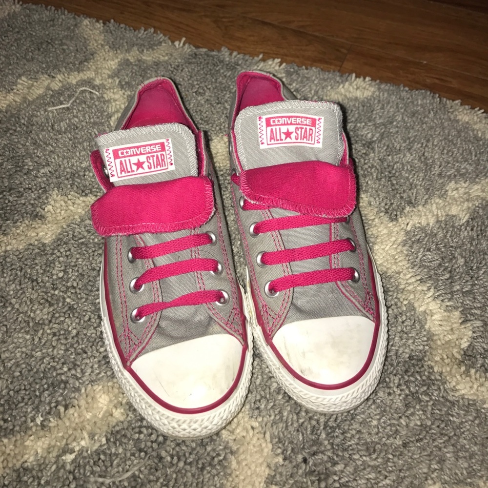 Grey and pink Converse