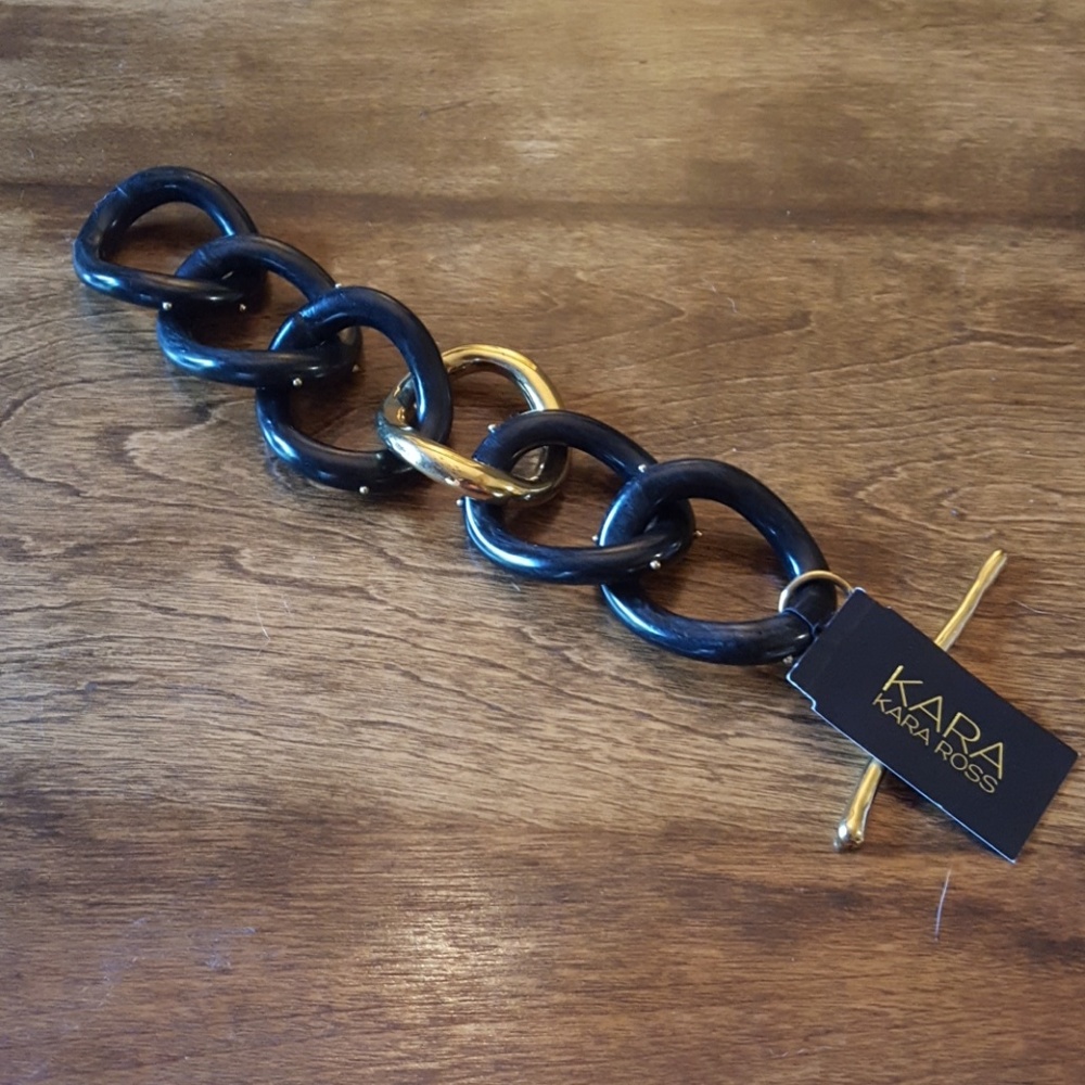 ❌Kara Ross Black gold chunky bracelet