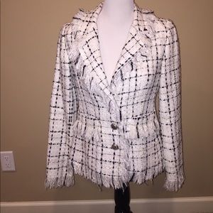 Black and white blazer