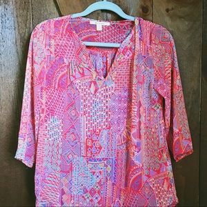 Francesca's Miami Geometric Pattern Shirt