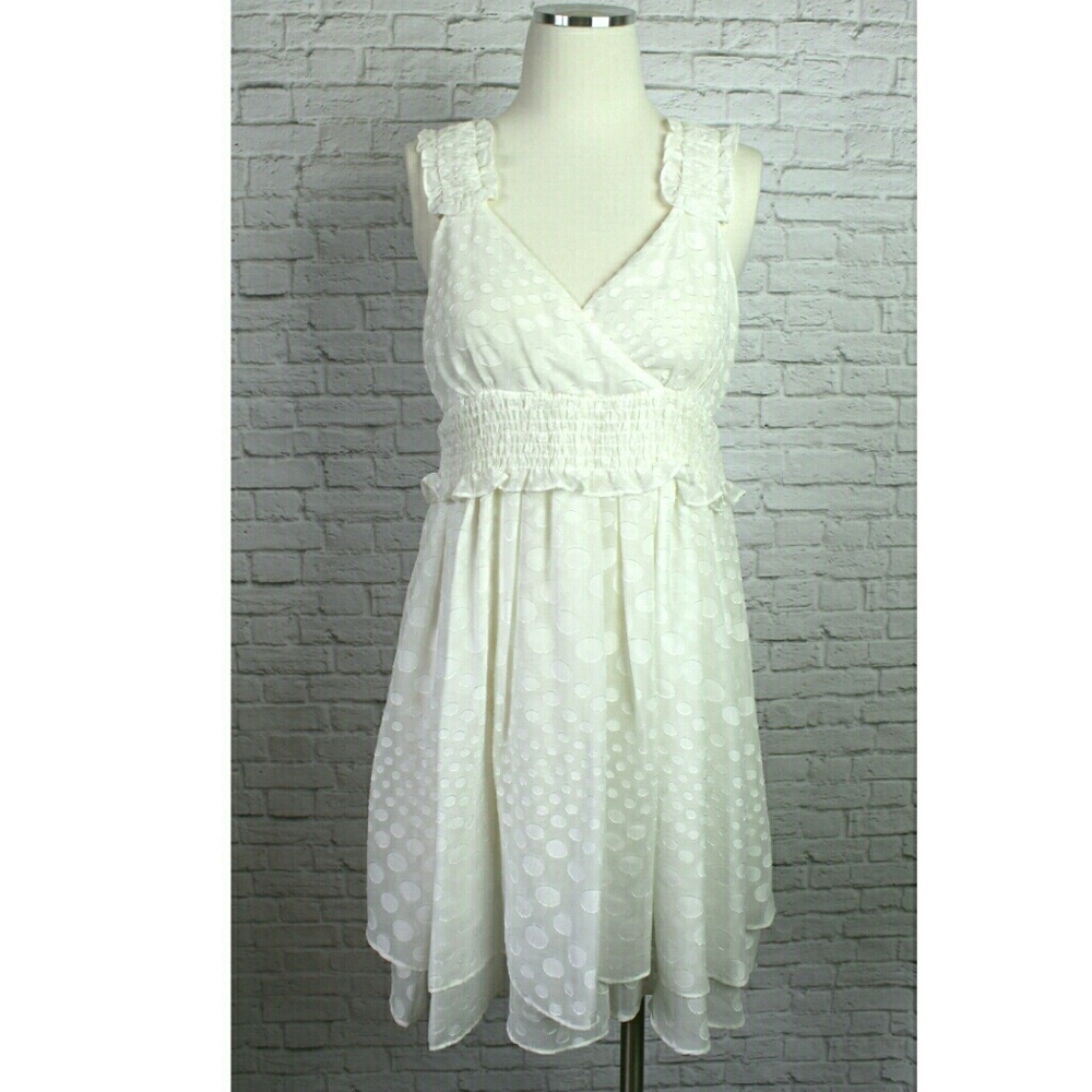 C. Luce White Ruffled Mini Dress