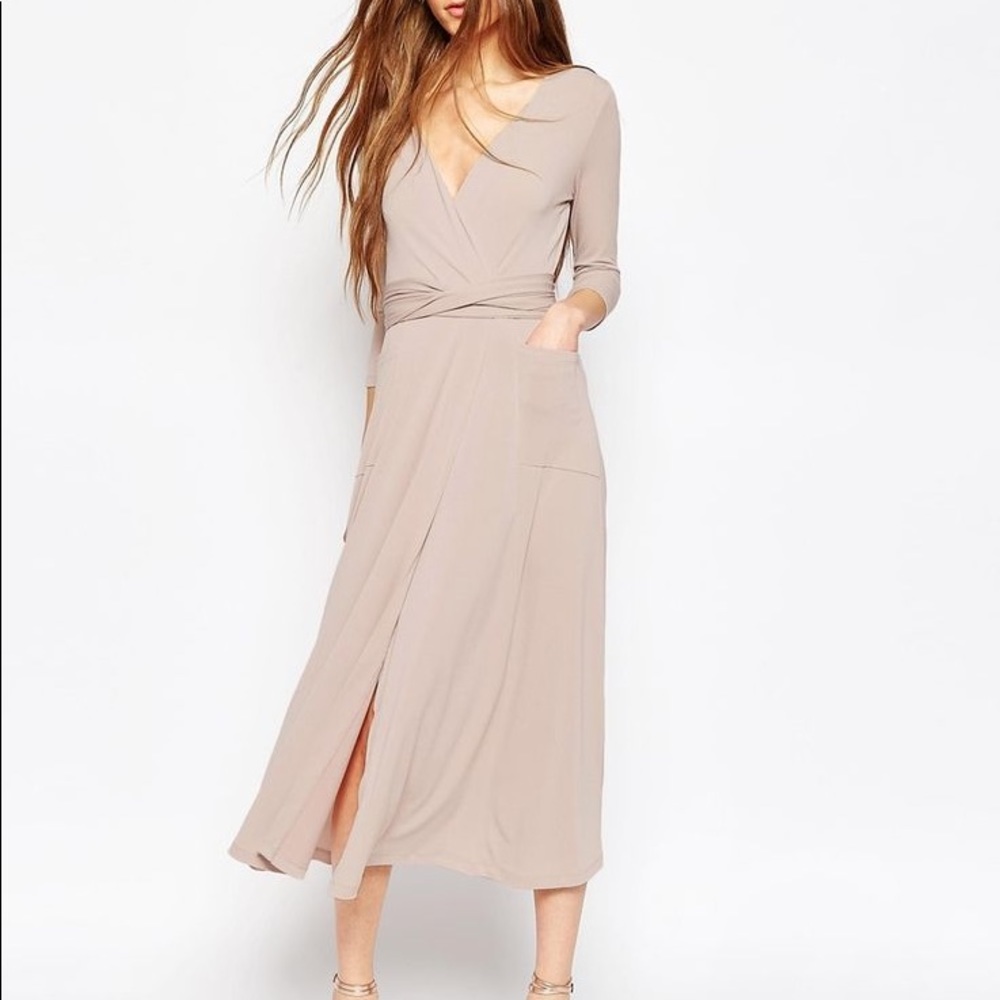 ASOS Crepe Wrap Midi Dress - size US 4