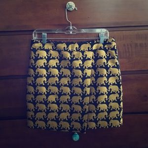 J. Crew Wrap Skirt w/ Elephant Print
