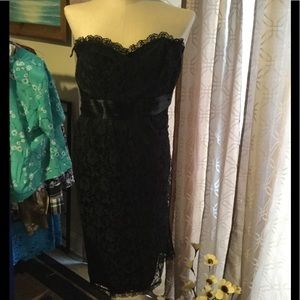 Small lace black dress strapless Vintage Gunne Sax