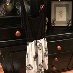 Black and White Skull Dress with Open Back