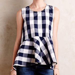 Gingham sleeveless blouse