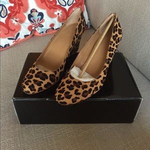J. Crew Leopard Print Wedge Heels