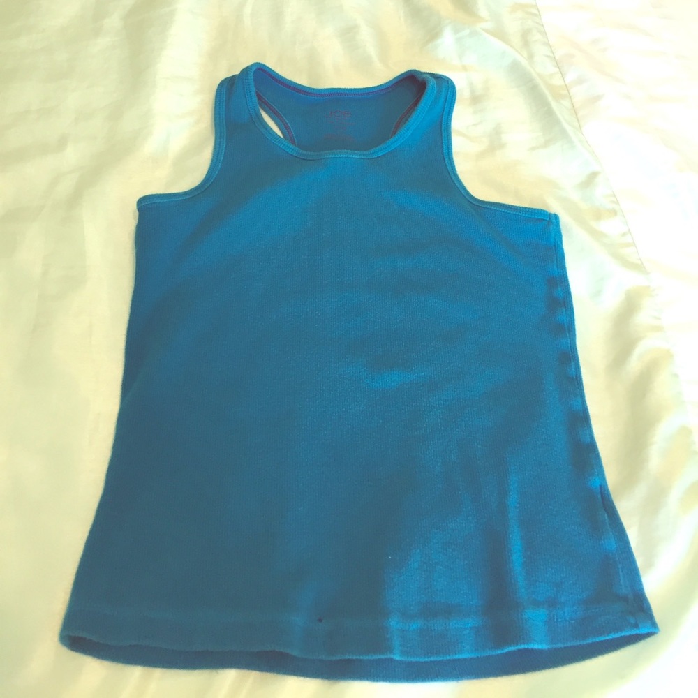 Aqua Ribbed Racerback Tank