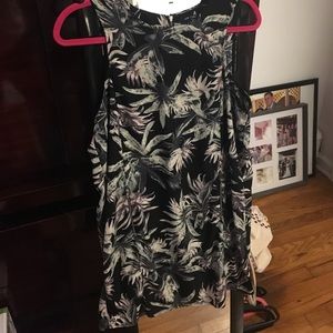 Palm print mini dress