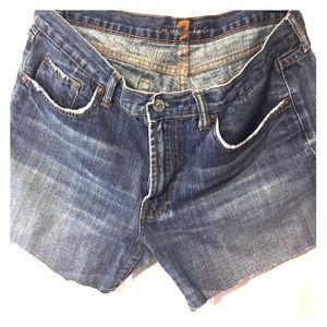 7 for all mankind cut off denim shorts