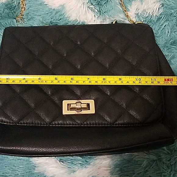 Black faux leather shoulder bag - Picture 4 of 5