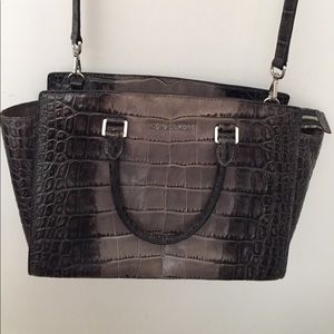 Michael KORS Snakeskin Selma Large Satchel Bag