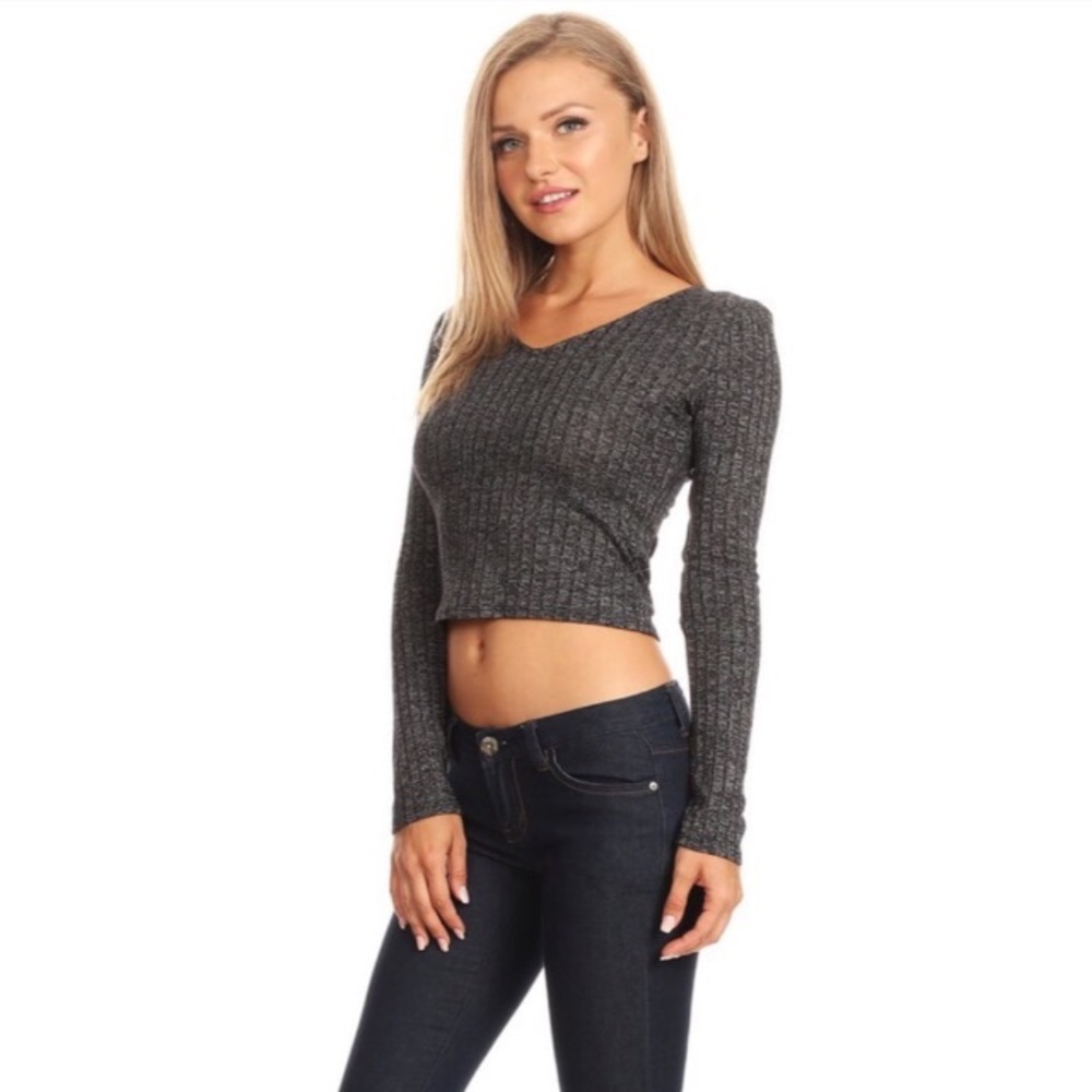 Ribbed Crop Sweater - Picture 2 of 2