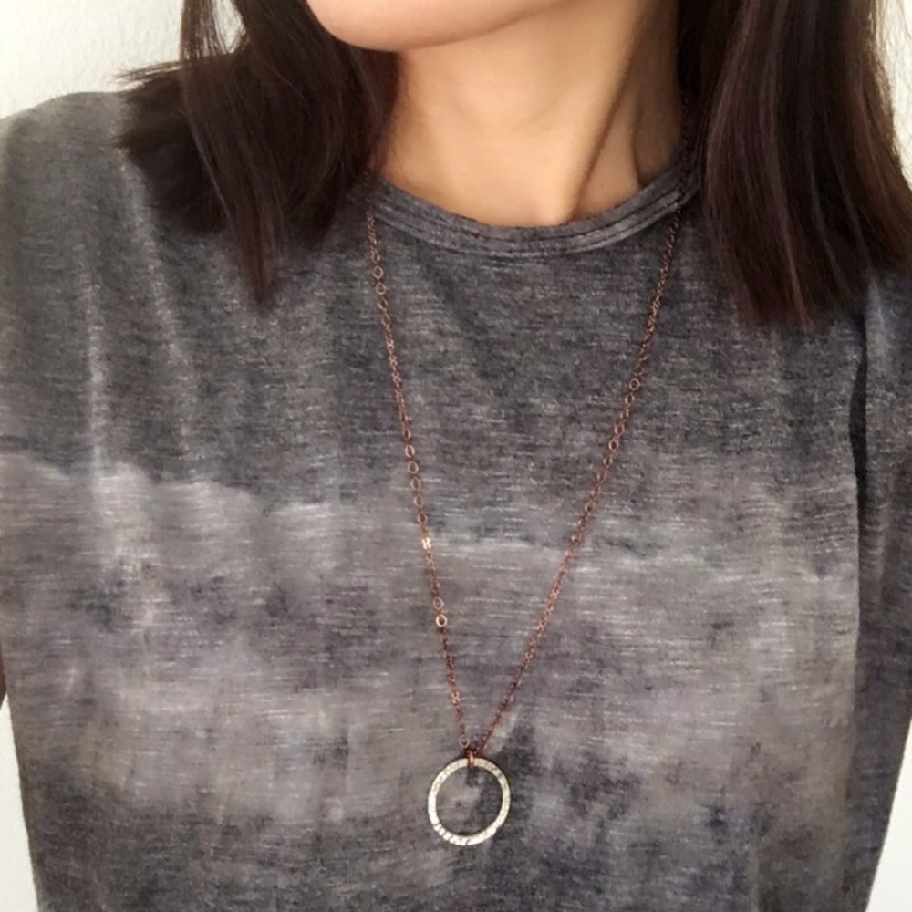 Handmade Mix It Up Silver Circle Copper Necklace