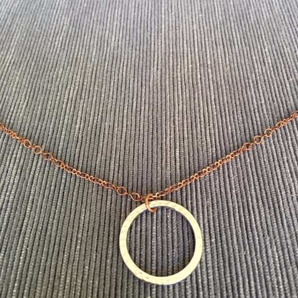 Handmade Mix It Up Silver Circle Copper Necklace - Picture 3 of 5