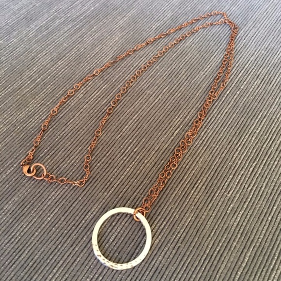 Handmade Mix It Up Silver Circle Copper Necklace - Picture 5 of 5