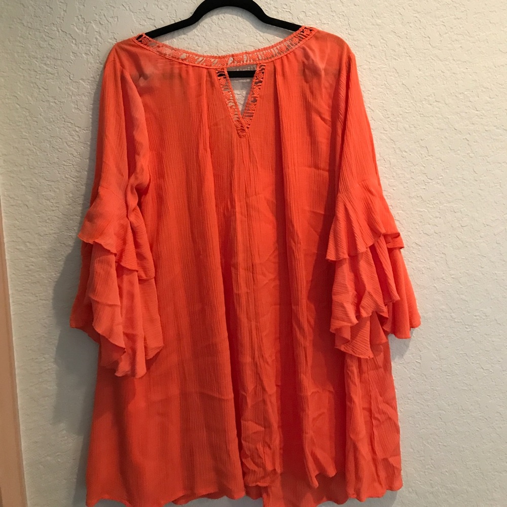 coral "a night in miami" tunic shirt/dress