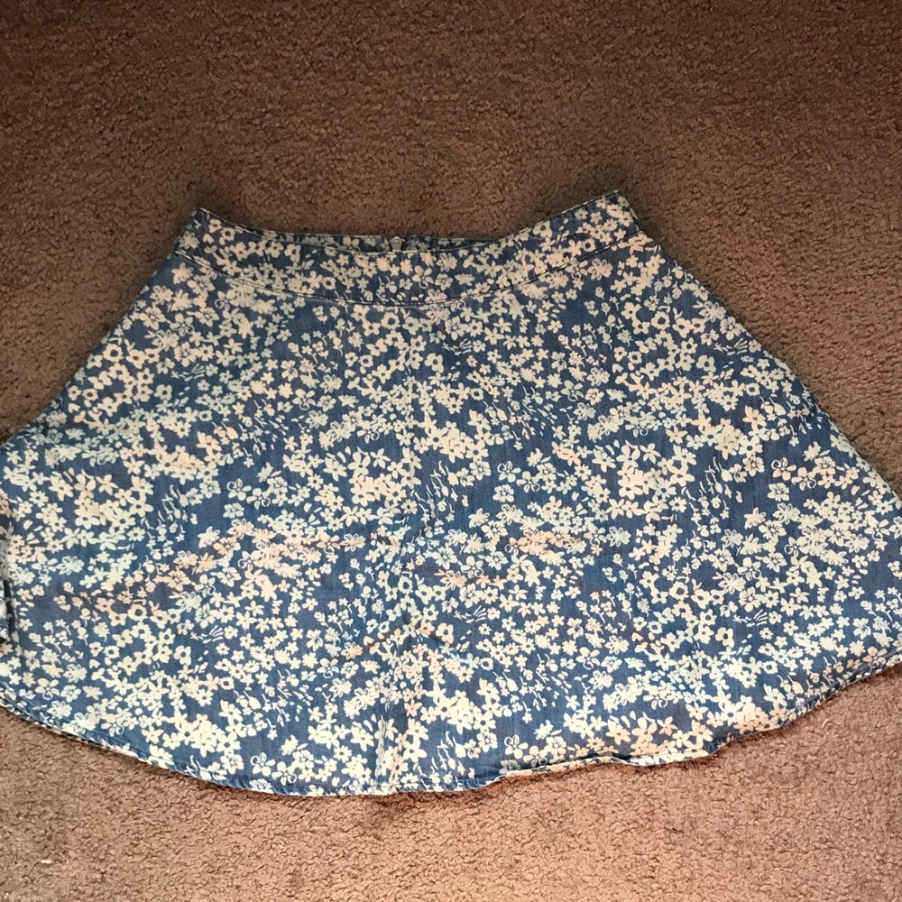 Jean floral skirt