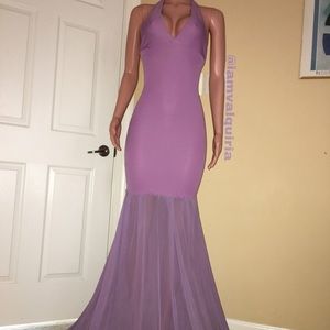 Stunning Purple V-Neck Mermaid Prom dress