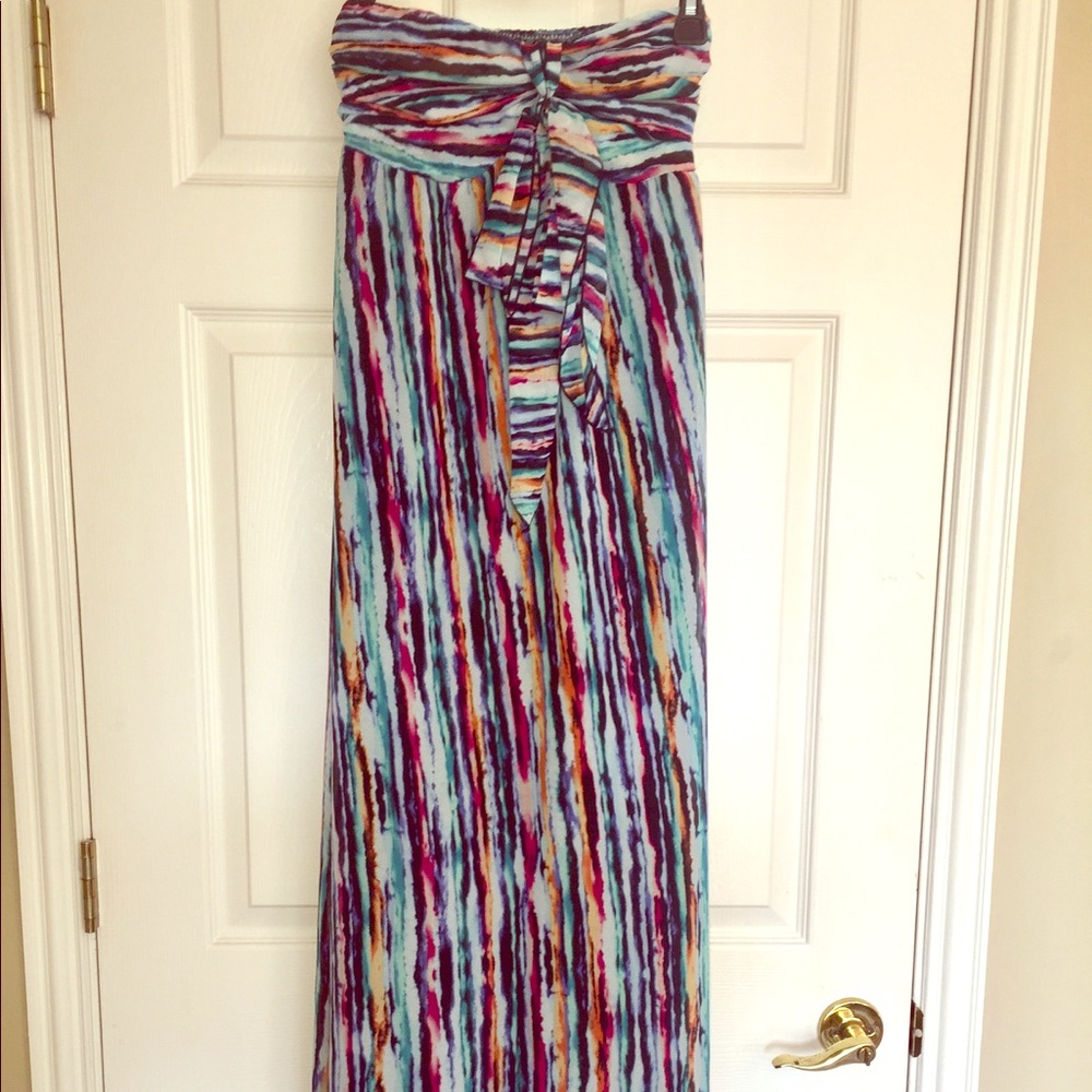 Patterned Striped Maxi Dress