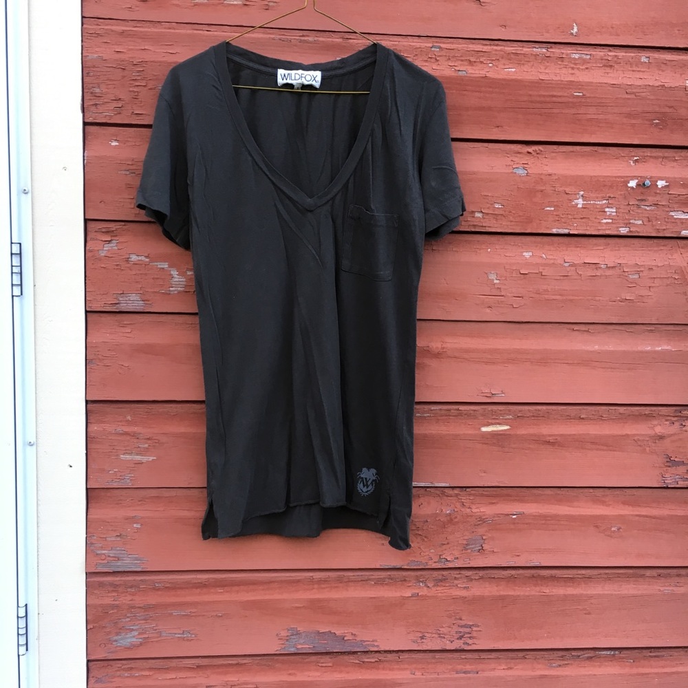 Wildfox V-Neck Gray T-Shirt