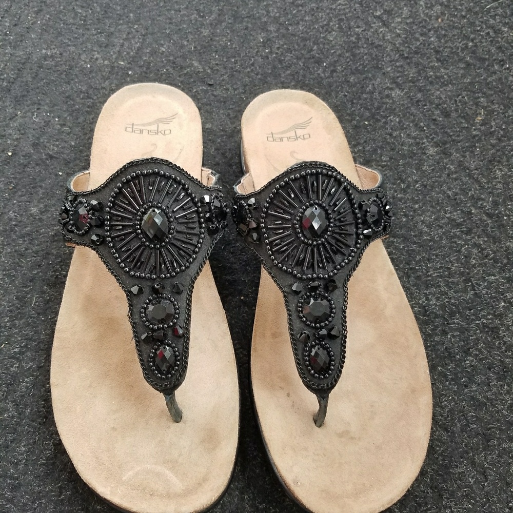 Dansko black beaded sandals