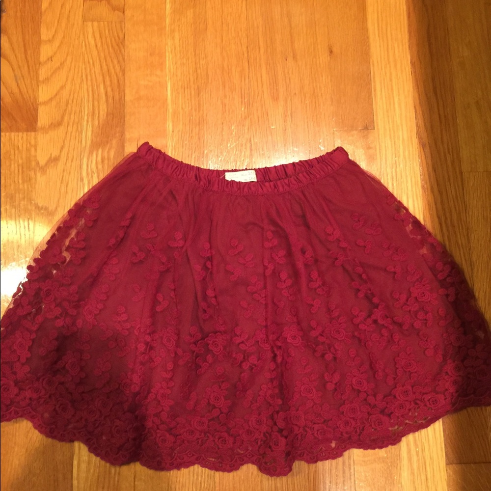 Red Lace Skirt