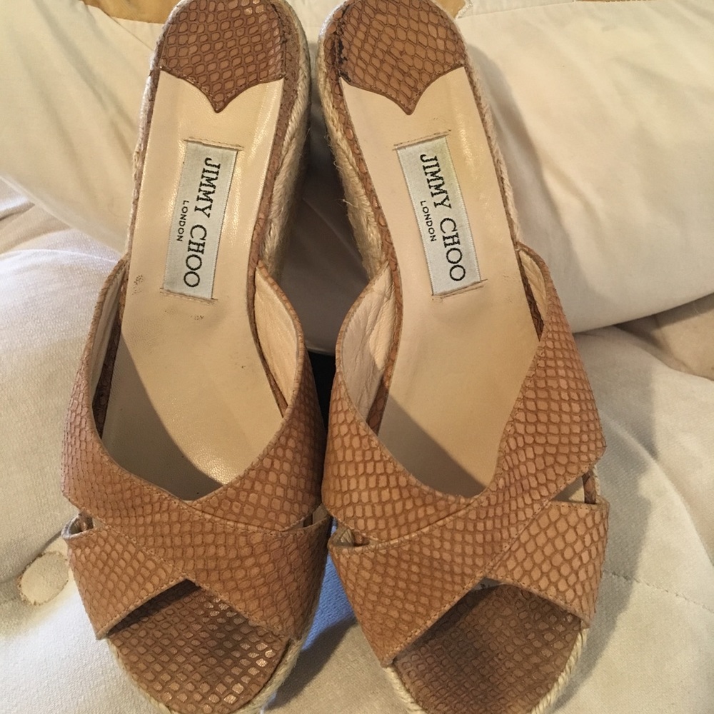 Jimmy Choo tan espadrilles