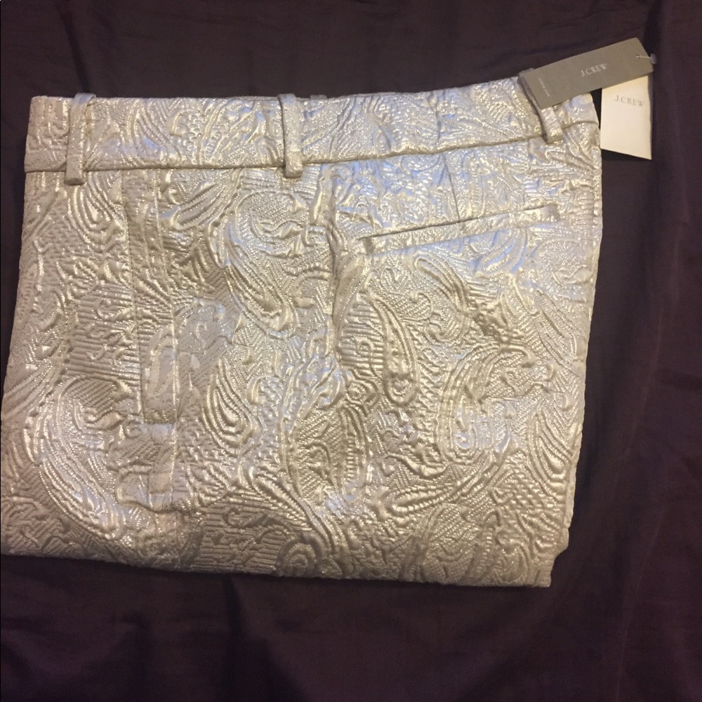 J Crew Metallic ankle pant