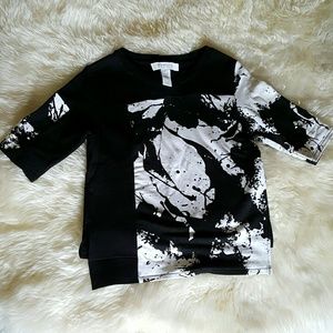 Weekend Abstract Black & White Sweater