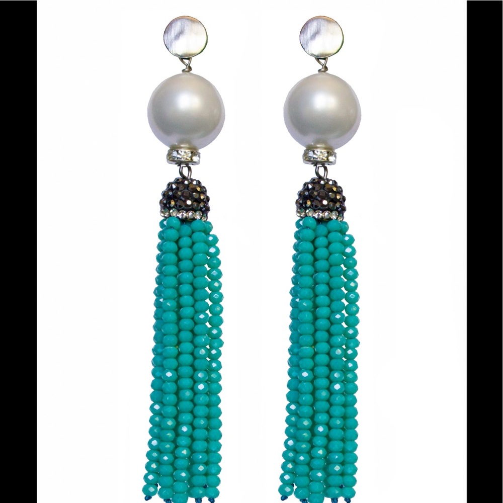 Turquoise tassel earrings