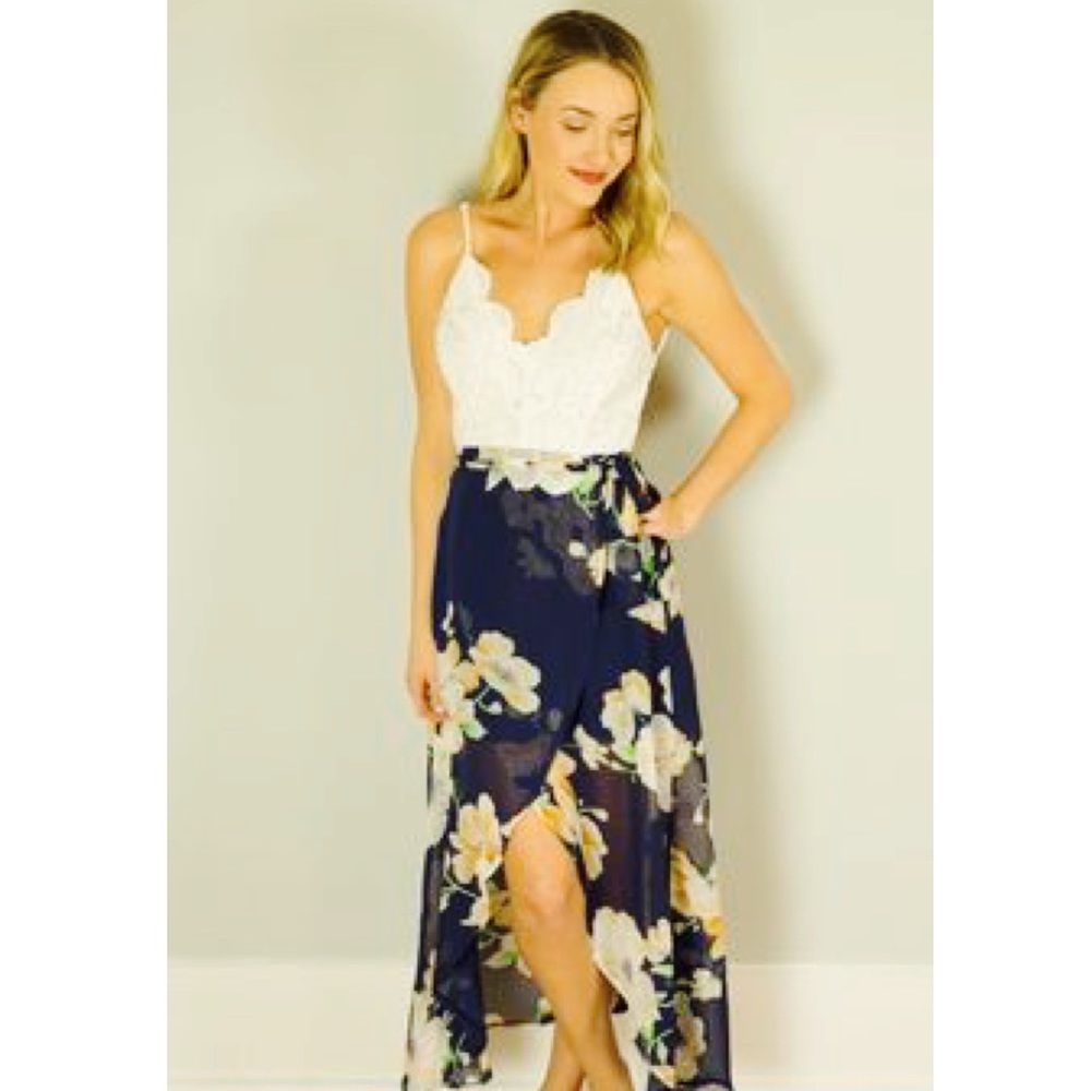 Crochet chiffon dress
