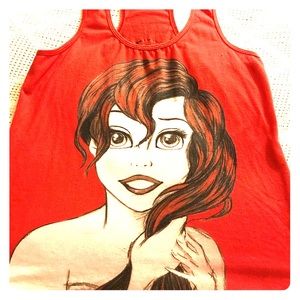 Only Worn 1x! Red ARIEL (Little Mermaid) tank top!