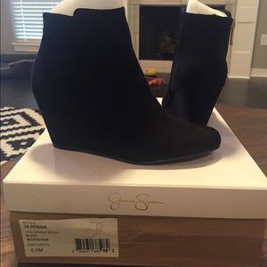 Black Microsuede Jessica Simpson booties