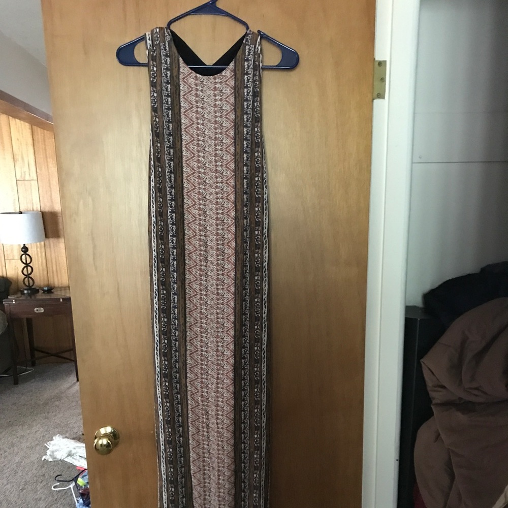 High-neck, open-back Urban Outfitters maxi dress!