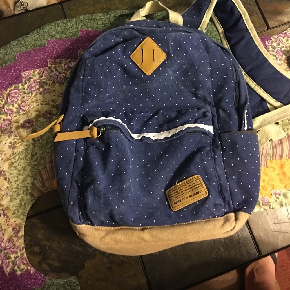 Polka dotted back pack