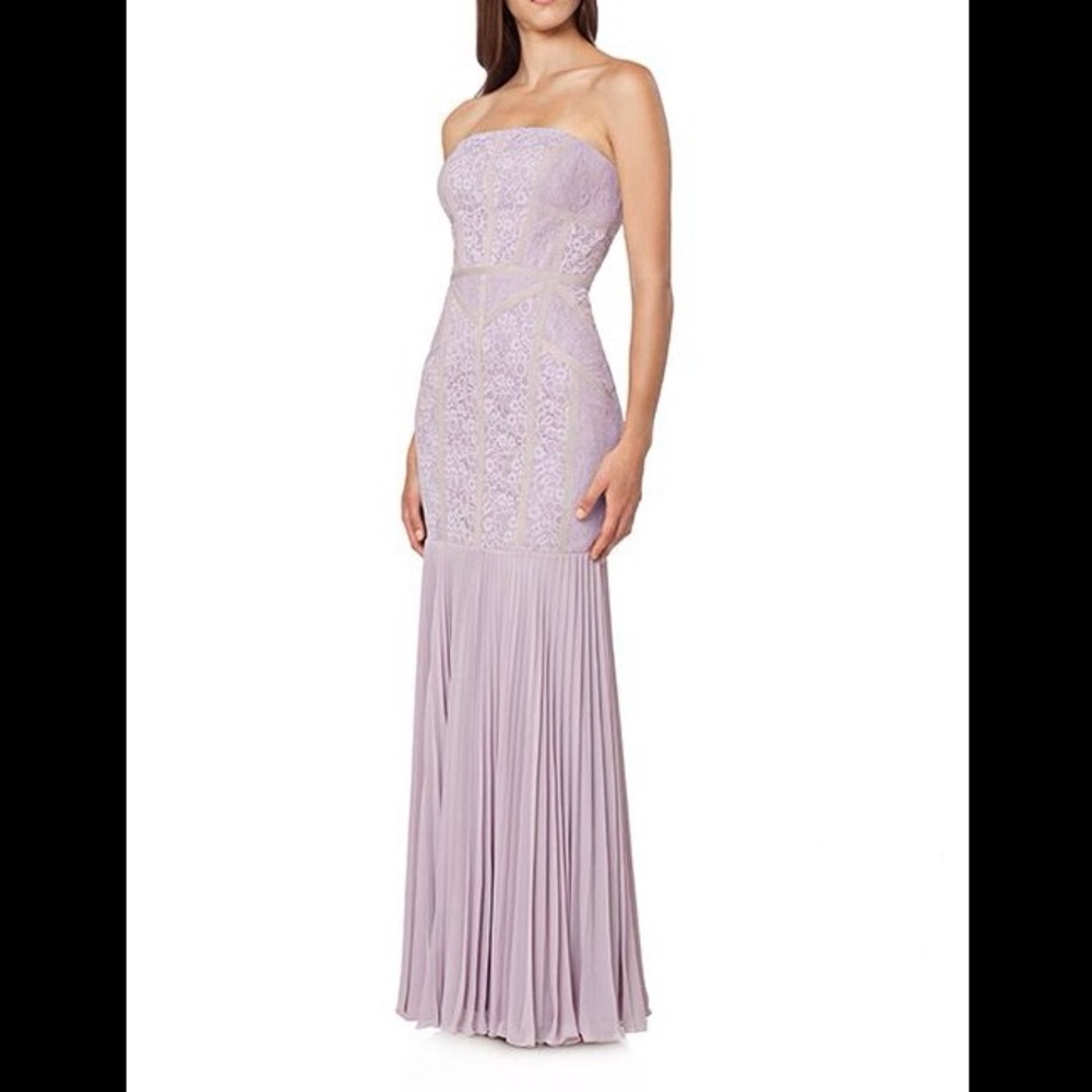 Lavender Lace Pleated Evening Gown/Prom Dress