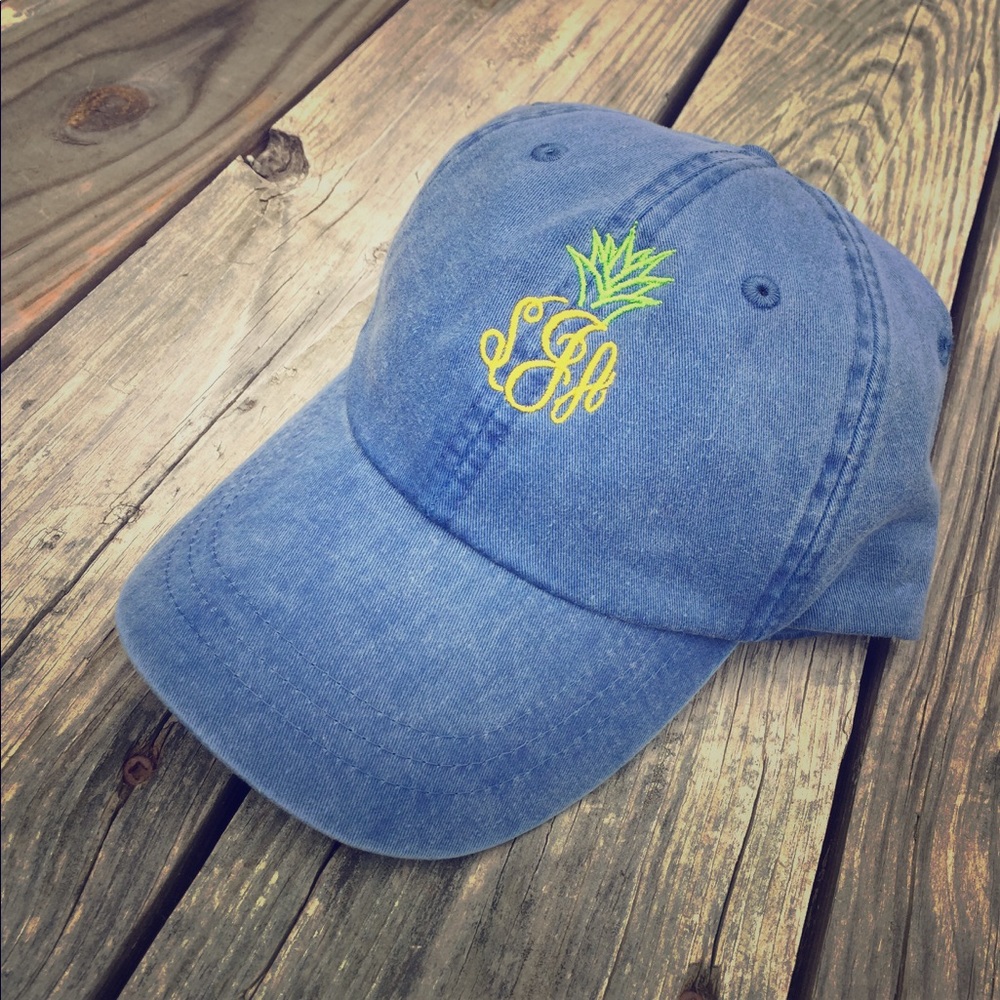 Monogram pineapple pigment dyed cap