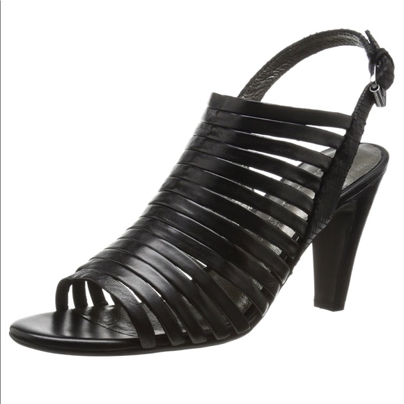 Distressed Strappy Leather Kitten Heel Sandals - Picture 5 of 7