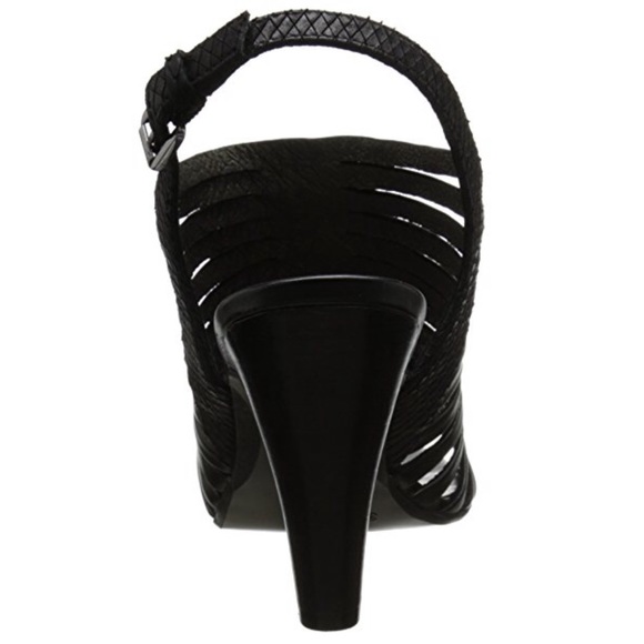 Distressed Strappy Leather Kitten Heel Sandals - Picture 6 of 7