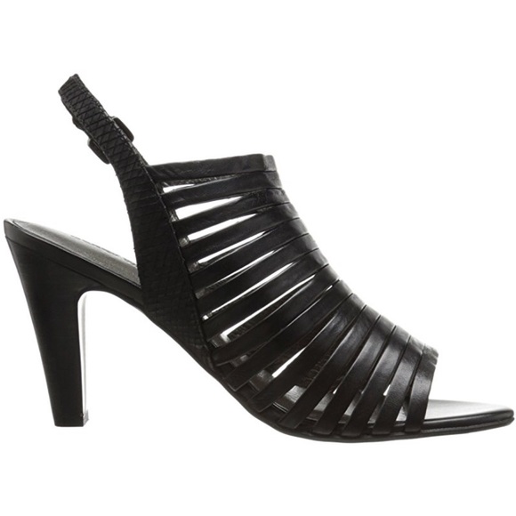 Distressed Strappy Leather Kitten Heel Sandals - Picture 7 of 7