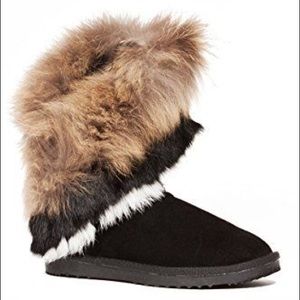 Kids hi Lo faux fur ankle boots
